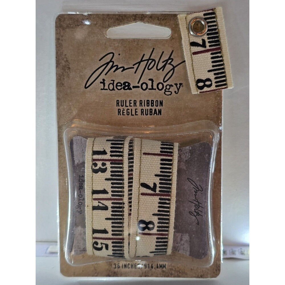 Tim Holtz Idea-ology Ruler Ribbon 36" Measuring Tape Fabric Trim Vintage New
